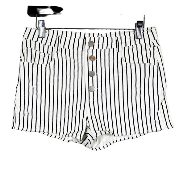 Altr'd State Sailor Stripe Button Fly Denim Jean Shorts Casual - 9 - Picture 5 of 5